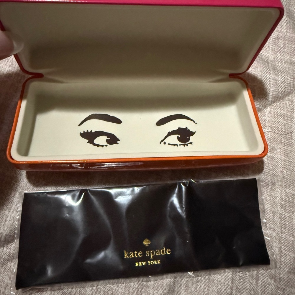 kate spade Vibrant Pink and Orange glasses Case